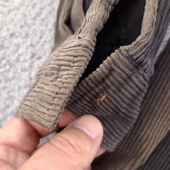 Vintage Levi's Corduroy Shirt Womens Large Black Thick Jacket Grunge 1/4 Zip - Picture 11 of 16